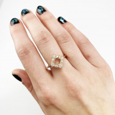 Round 6mm Ring Semi Mount in 14K Rose Gold With White Diamonds (RG2835)