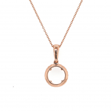 Round 7mm Pendant Semi Mount in 14K Rose Gold with Accent Diamonds (PD0539)