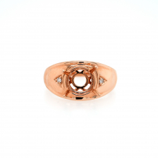Round 7mm Ring Semi Mount in 14K Rose Gold With Diamond Accents (RG4047)