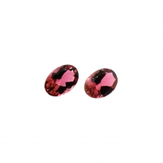 Rubellite Tourmaline Oval 6x4mm Matching Pair Approximately 1 Carat