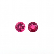 Rubellite Tourmaline Round 4mm Matched Pair Approximately 0.47 Carat
