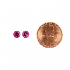 Rubellite Tourmaline Round 5mm Matching Pair Approximately 1.02 Carat