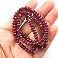 Ruby Drops Roundelle Shape 6mm To 5mm Accent Beads Ready To Wear Necklace