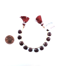 Ruby Heart Shape 8x8mm Drilled Bead 11 Pieces