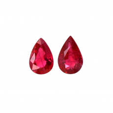 Ruby Pear Shape 6x4mm Matching Pair Approximately 0.98 Carat