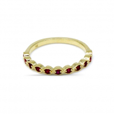 Ruby Round 0.27 Carat Ring Band in 14K Yellow Gold