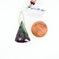 Ruby Zoisite Drop Conical Shape 26x19mm Drilled Bead Single Piece
