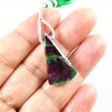 Ruby Zoisite Drop Conical Shape 29x16mm Drilled Bead Single Pendant Piece
