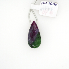 Ruby Zoisite Drops Almond Shape 28x13mm Drilled Bead Single Piece