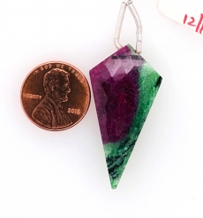 Ruby Zoisite Drops Kite  Shape 37x18mm Drilled Beads Pendent Piece