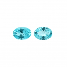 Sky Apatite Oval 7x5mm Matching Pair Approximately 1.40 carat