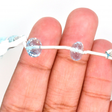 Sky Blue Topaz Drops Fancy Shape 8x6MM Drilled Beads Matching Pair