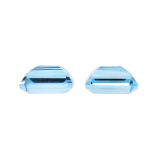 Sky Blue Topaz Emerald Cut 10x8mm Matching Pair Approximately 10 Carat