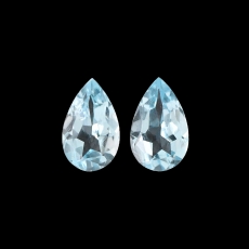 Sky Blue Topaz Pear Shape 8x5mm Matching Pair Approximately 2 Carat