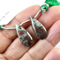Sonora Jasper Drops Almond Shape 23x10mm Drilled Beads Matching Pair