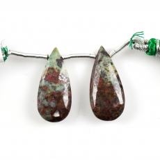 Sonora Jasper Drops Almond Shape 23x10mm Drilled Beads Matching Pair