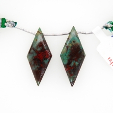 Sonora Jasper Drops Kite Shape 33x15mm Drilled Beads Matching Pair