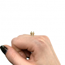 Square Cushion 4mm Ring Semi Mount in 14K Yellow Gold with White Diamonds (RG0406)