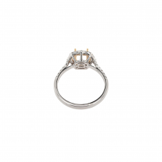 Square Cushion 5mm Ring Semi Mount in 14K Dual Tone (White/Yellow) Gold With Diamond Accents (RG0637)