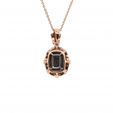 Star Sapphire Cab Oval 4.49 Carat Pendant with Accent Diamonds in 14k Rose Gold ( Chain Not Included )