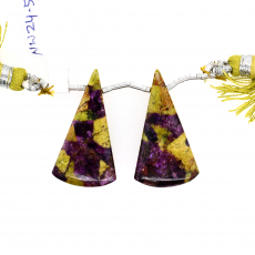 Stichtite Drops Conical Shape 29x16mm Drilled Beads Matching Pair