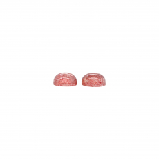 Strawberry Quartz Cab Round 10mm Matching Pair Approximately 7.90 Carat