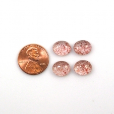 Strawberry Quartz Cabs Oval 11x9MM Approximately 14 Carat