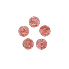 Strawberry Quartz Cabs Round 9mm #5 Pieces