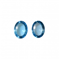 Swiss Blue Topaz Cab Oval 8x6mm Matching Pair Approximately 2.70 Carat