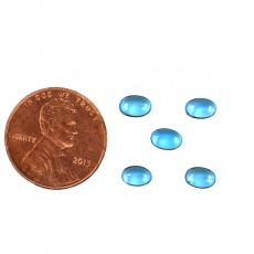 Swiss Blue Topaz Cabs Oval  Shape 6x4mm Approximately 3 Carat