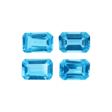 Swiss Blue Topaz Emerald Cut 6x4mm Approximately 2.50 Carat