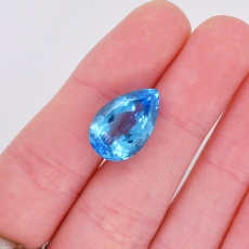 Swiss Blue Topaz Pear Shape 16x10.5mm Single Piece Approximately 9 Carat
