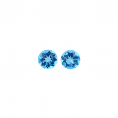 Swiss Blue Topaz Round 5.5mm Matching Pair Approximately 1.53 Carat