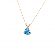 Swiss Blue Topaz Trillion Shape 2.05 Carat  Pendant in 14K Yellow Gold ( Chain Not Included )