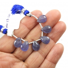 Tanzanite Drops Almond 11x8mm Drilled Beads 6 Pieces Line