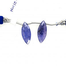 Tanzanite Drops Marquise Shape 19x7mm Drilled Bead Matching Pair