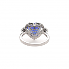 Tanzanite Heart Shape 4.64 Carat Ring with Accent Diamonds in 14K White Gold