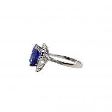 Tanzanite Heart Shape 4.64 Carat Ring with Accent Diamonds in 14K White Gold