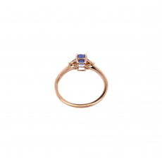 Tanzanite Oval 0.78 Carat Ring with Accent Diamonds in 14K Rose Gold