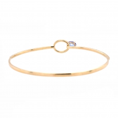 Tanzanite Oval 1.15 Carat Bracelet With Diamond Accent in 14K Yellow Gold