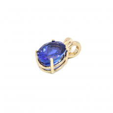 Tanzanite Oval 1.39 Carat  Pendant in 14K Yellow Gold (Chain Not Included )