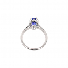 Tanzanite Oval 2.07 Carat Ring with Accent Diamonds in 14K White Gold