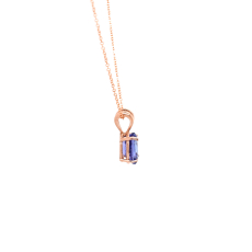 Tanzanite Oval Shape 1.16 Carat Pendant in 14K Rose Gold ( Chain Not Included )