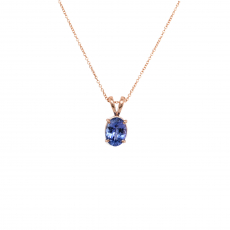 Tanzanite Oval Shape 1.16 Carat Pendant in 14K Rose Gold ( Chain Not Included )