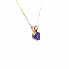 Tanzanite Round Shape 1.05 Carat Pendant in 14K Yellow Gold ( Chain Not Included )