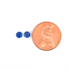 Thai Blue Sapphire Round 4.2mm Matched Pair Approximately 0.70 Carat