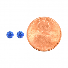 Thai Blue Sapphire Round 4mm Matching Pair Approximately 0.57 Carat