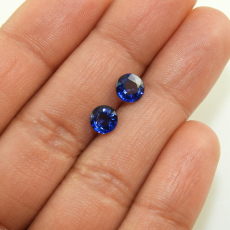 Thai Blue Sapphire Round 6.5mm Approximately Total 2 Carat