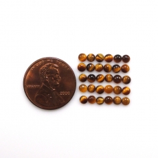 Tiger's Eye Cab Round 3mm Approximately 3 Carat