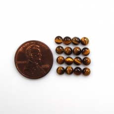 Tiger's Eye Cab Round 4mm Approximately 4.75 Carat